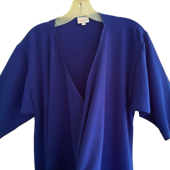 LulaRoe SHIRLEY Royal Blue Kimono Cover Up Polyester Knit Size SMALL - Picture 7 of 7